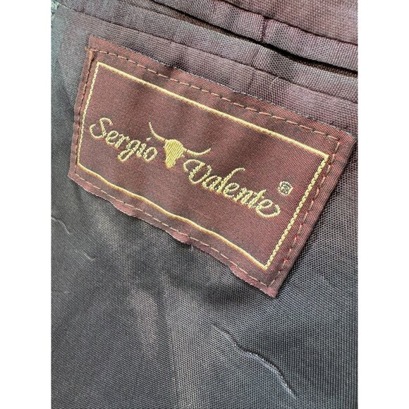 Sergio Valente Mens Herringbone Wool Blazer Jacket Size 46 Gray Made In Turkey - Picture 5 of 15